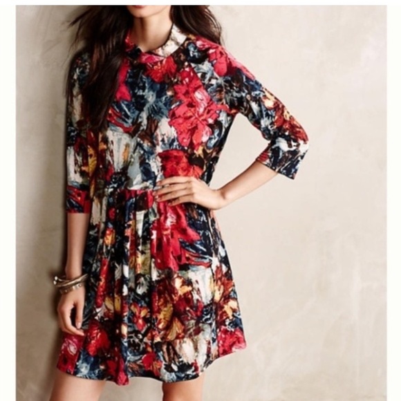 Anthropologie d.RA Floral Swing Dress with pockets in XL - Picture 6 of 6
